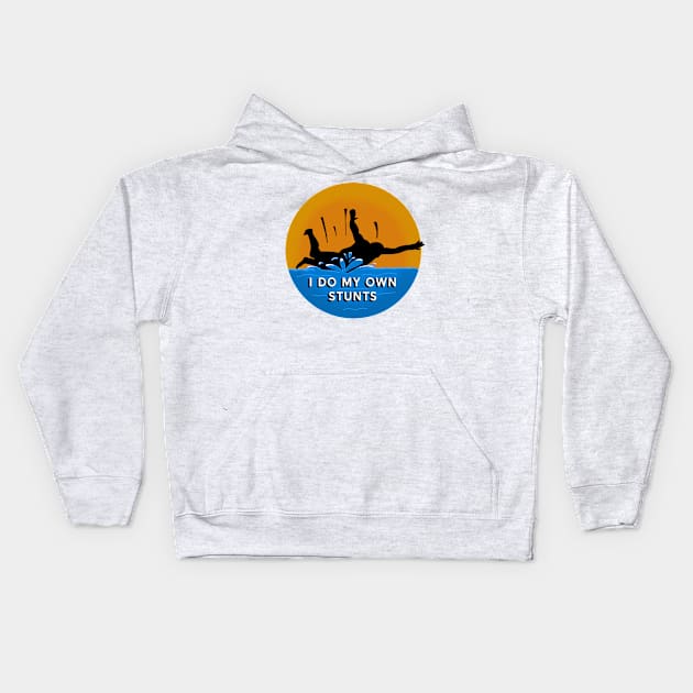 I do my own stunts - Belly Flop Kids Hoodie by Quick Brown Fox Canada 